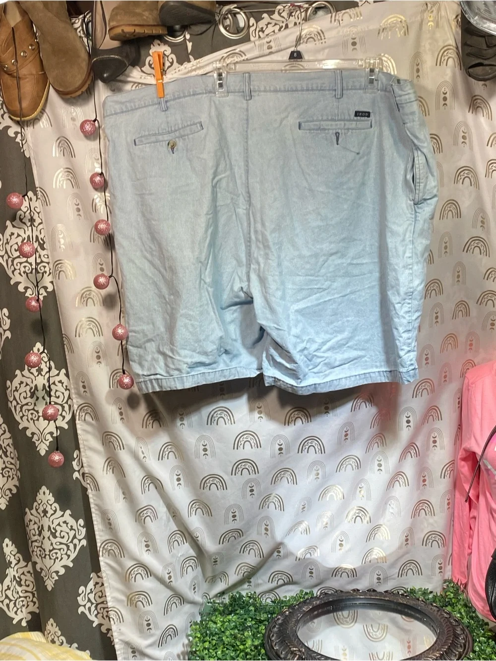 Izod Light Blue Cotton Jean Shorts